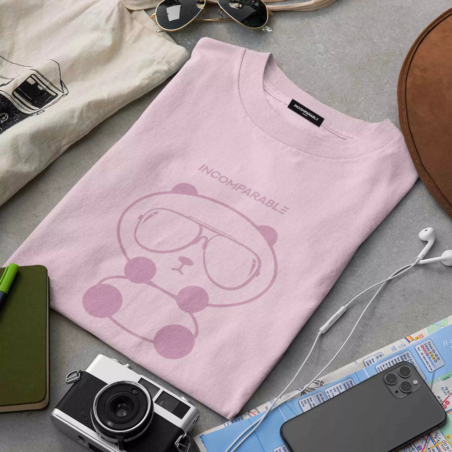Panda Tee Pastel Pink
