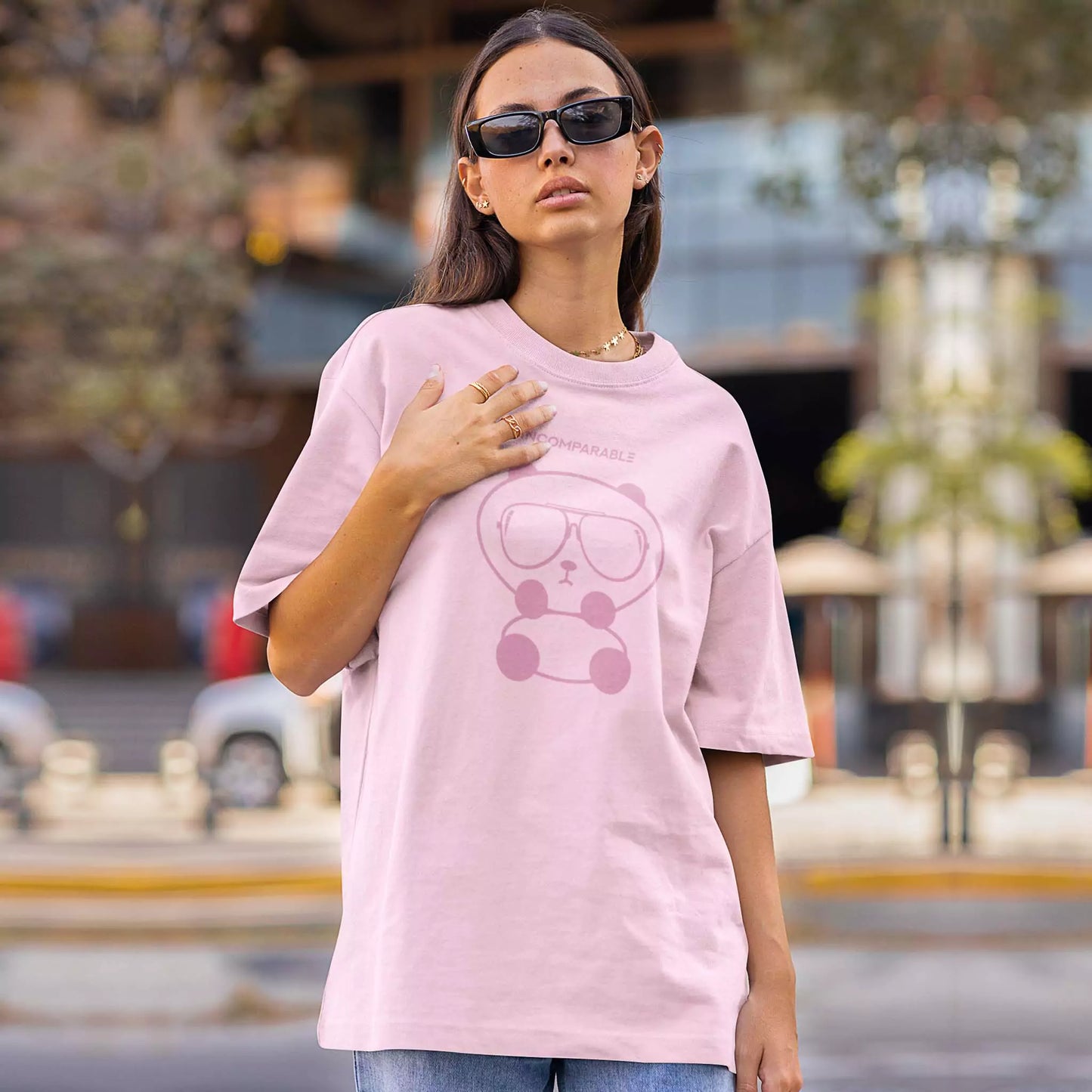 Panda Tee Pastel Pink