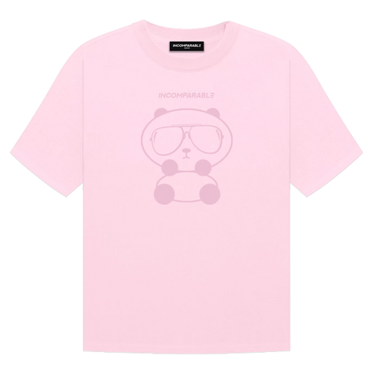 팬더 티셔츠 파스텔 핑크