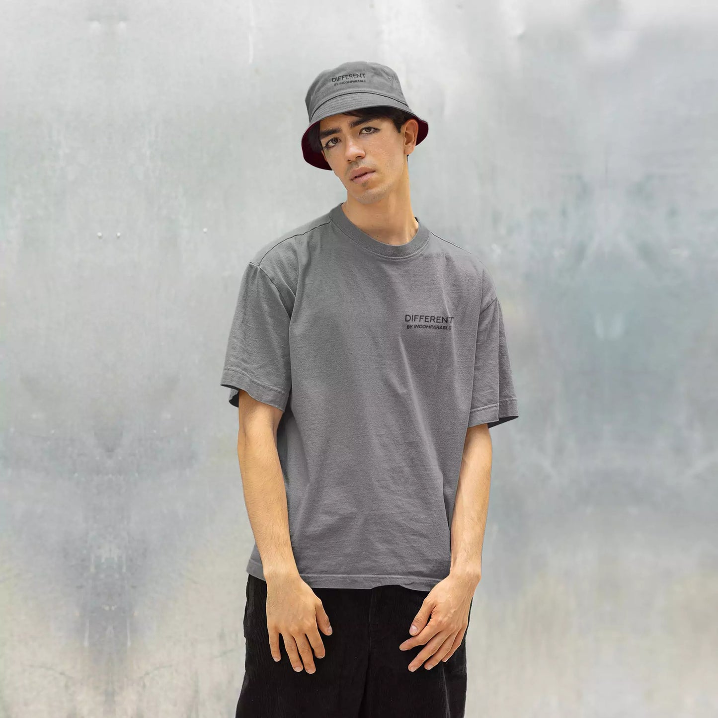 Different Bucket Hat Grey Dark/Maroon