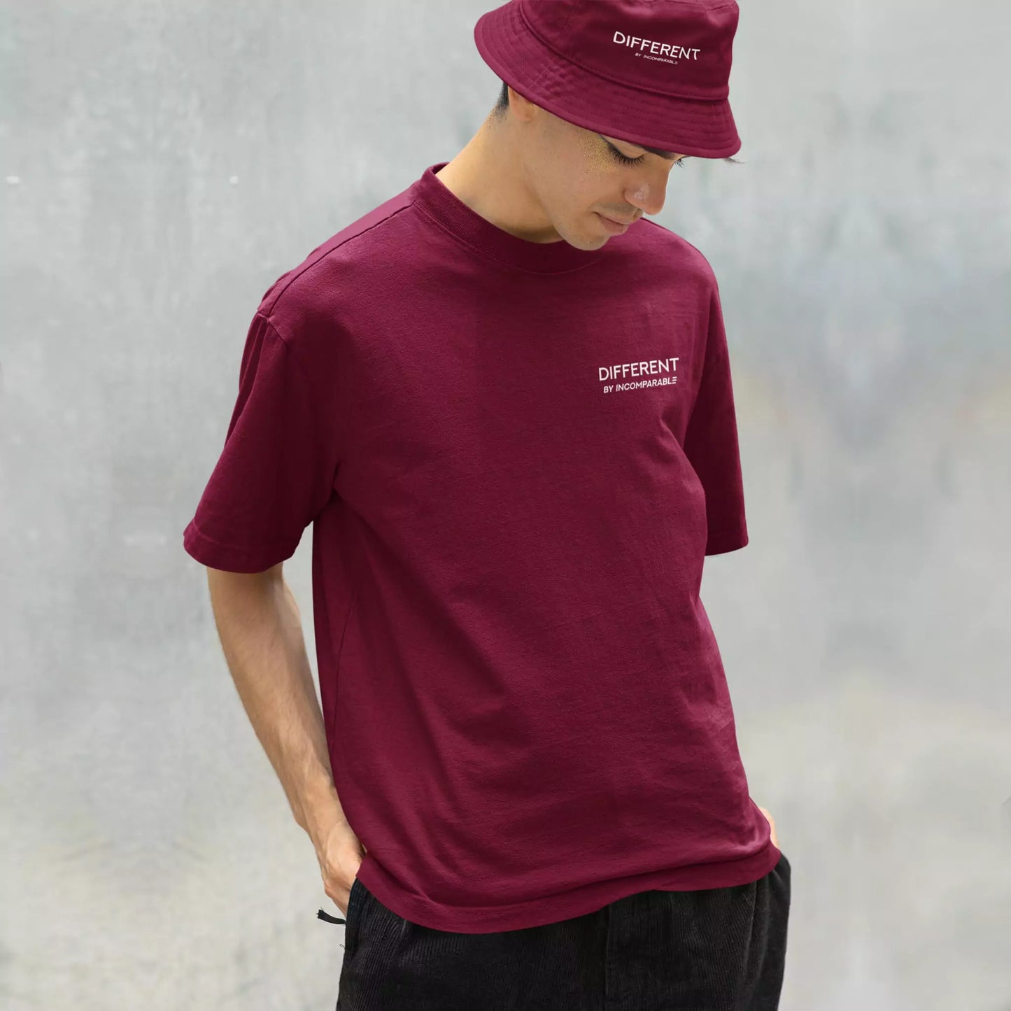 Oversized Organic Cotton T-Shirt – Different Tee Burgundy