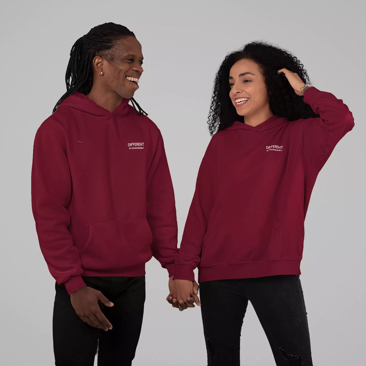 Oversized Organic Cotton Blend Hoodie – Different Hoodie Burgundy
