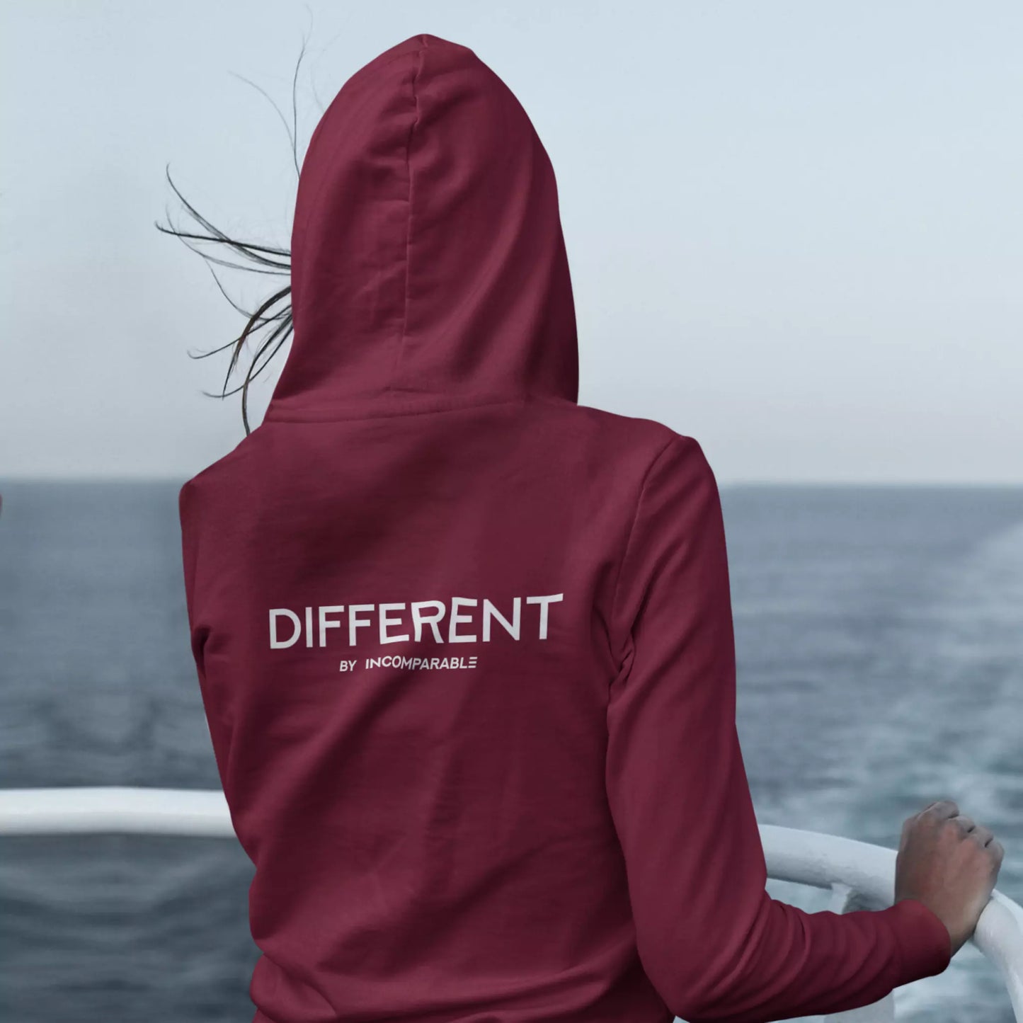 Oversized Organic Cotton Blend Hoodie – Different Hoodie Burgundy