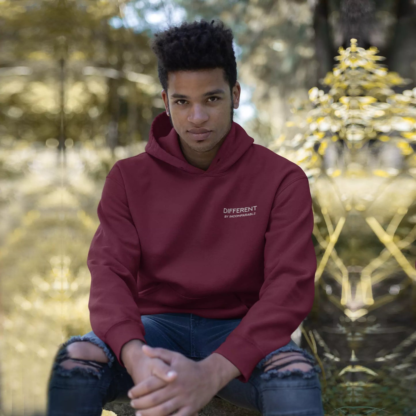Oversized Organic Cotton Blend Hoodie – Different Hoodie Burgundy