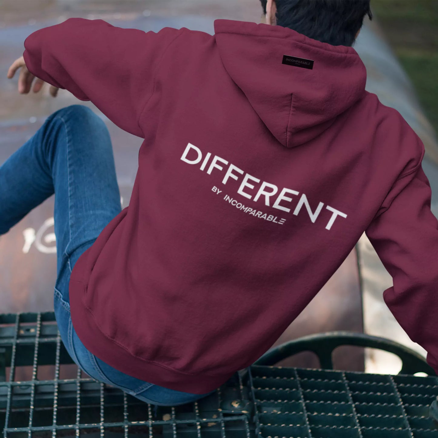Oversized Organic Cotton Blend Hoodie – Different Hoodie Burgundy