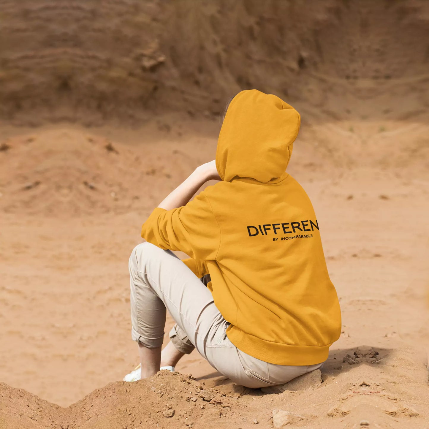 Oversized Organic Cotton Blend Hoodie – Different Hoodie Burnt Orange