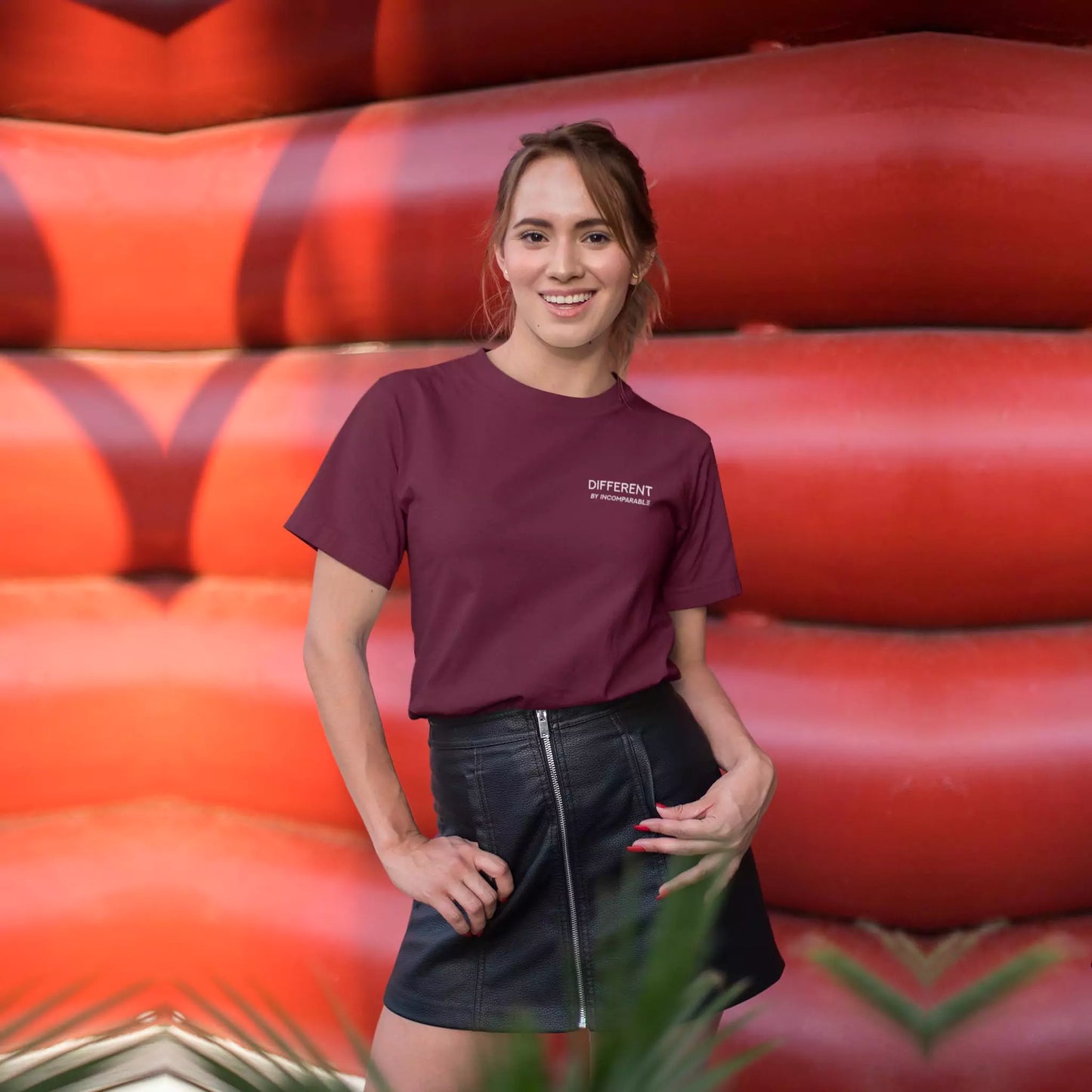 Oversized Organic Cotton T-Shirt – Different Tee Burgundy