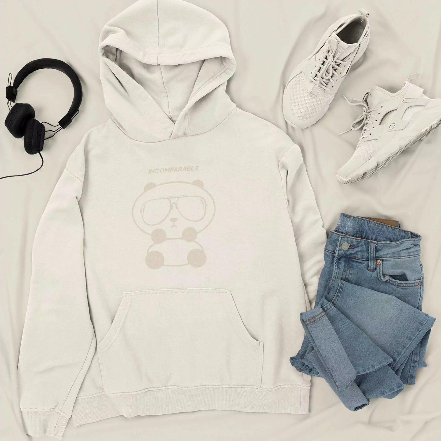 Panda Hoodie Pastel Cream