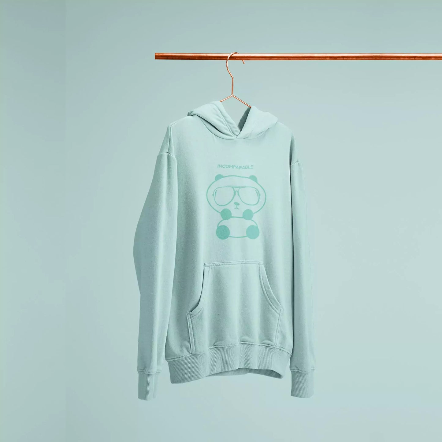 Panda Hoodie Pastel Green