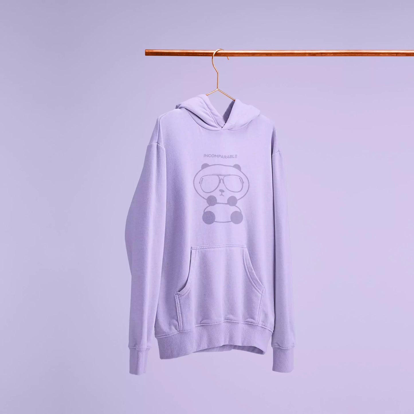 Panda Hoodie Pastel Purple