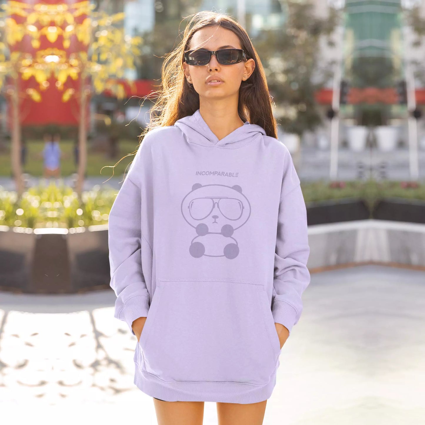 Panda Hoodie Pastel Purple