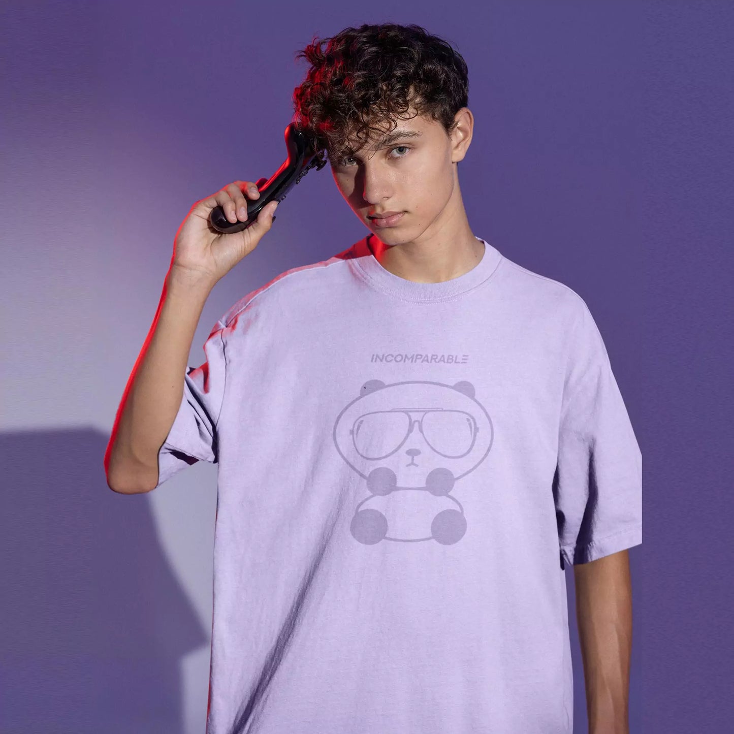 Panda Tee Pastel Purple